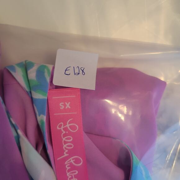 Lilly Pulitzer Womens Florin Tank Top Size XS Pink Blue Reversible Florida Beach - Picture 10 of 10